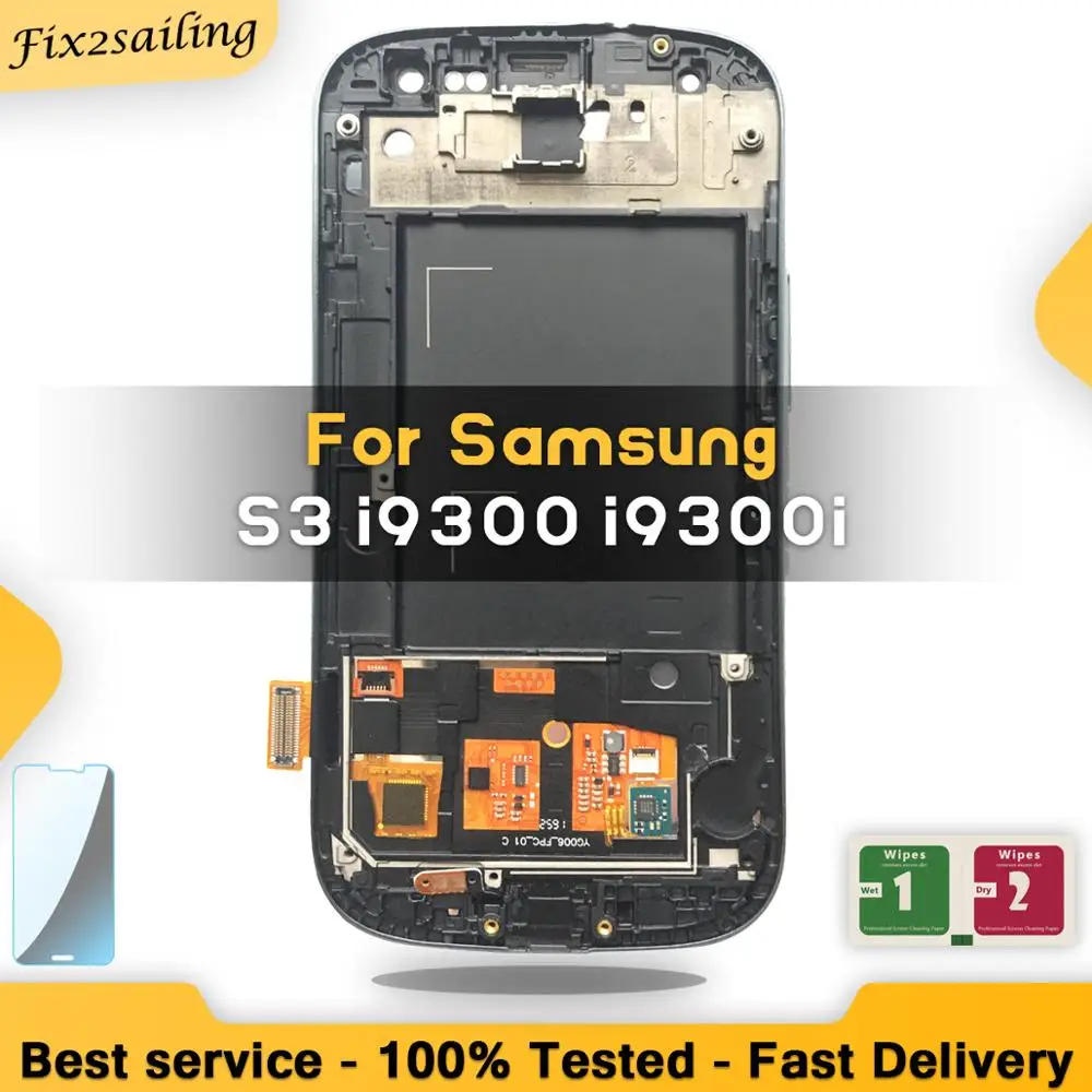 For Samsung Galaxy S3 lcd screen i9300 Super LCD Display Tested touch Digitizer Assembly with Frame Free shipping | Мобильные