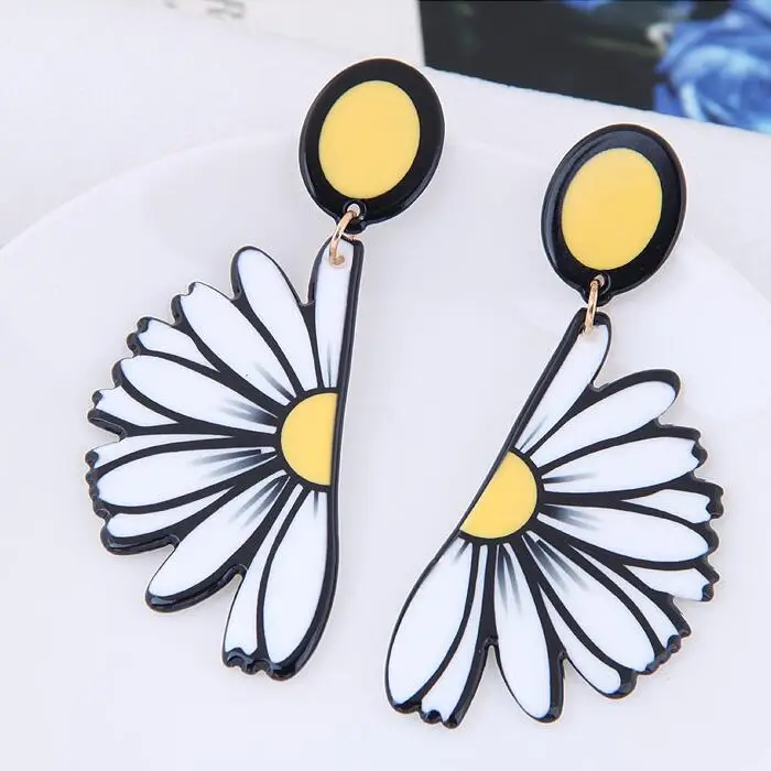 Модные аксессуары подвесные большие серьги в виде маргариток для женщин