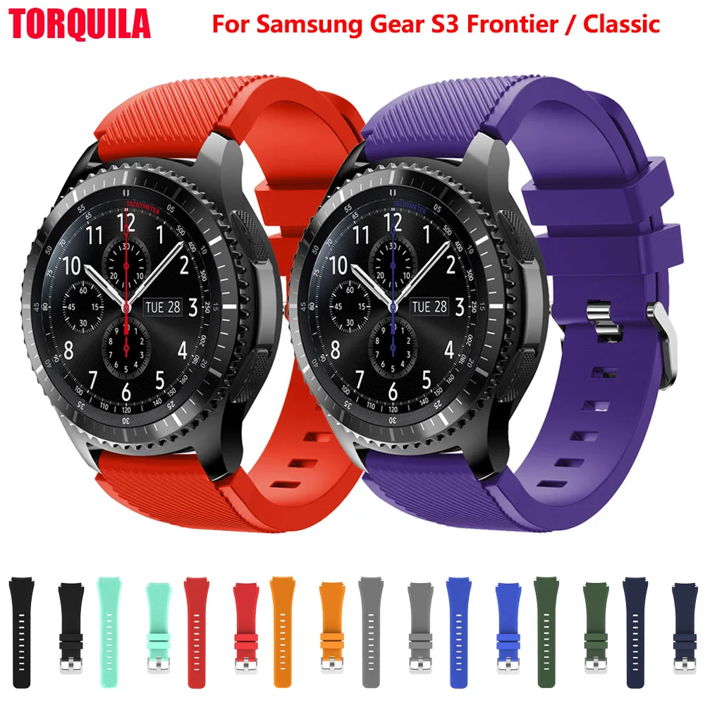 TORQUILA 22 мм мягкий силиконовый ремешок для samsung gear S3 Frontier/Классические наручные