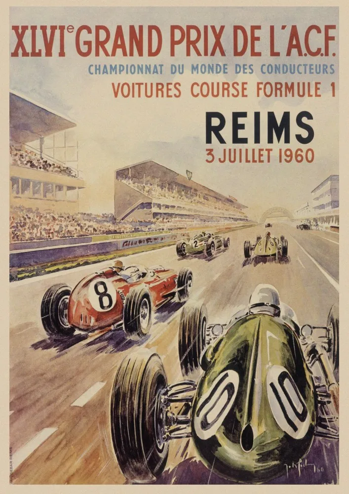 Супер гоночный автомобиль Ретро 2006 Monaco Racing 64-й моторный постер, настенное искусство, Япония крафт, дорожные плакаты, настенная живопись для комнаты, домашний декор - Цвет: 4