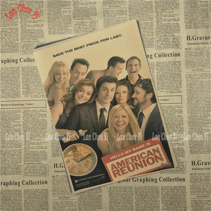 Американский пирог классический фильм крафт бумага Плакат Бар Кафе гостиная