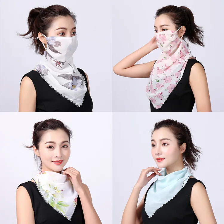 Рубин Вики Лето Защита от ультрафиолета ледяная Шелковая Маска для шеи защита