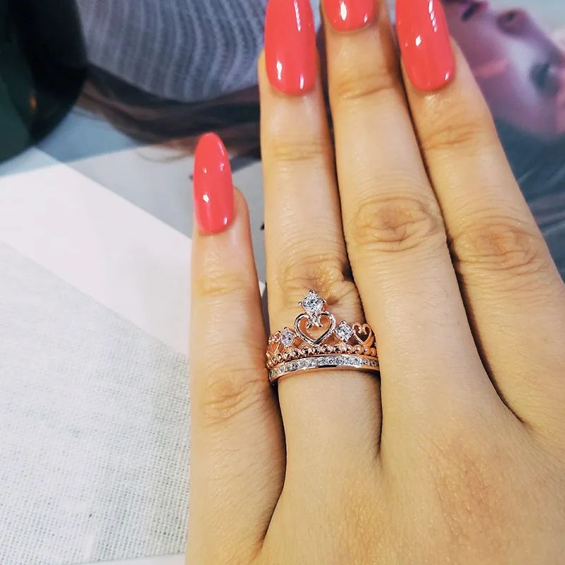 Женское кольцо с короной Moonso обручальное из стерлингового серебра 925 пробы