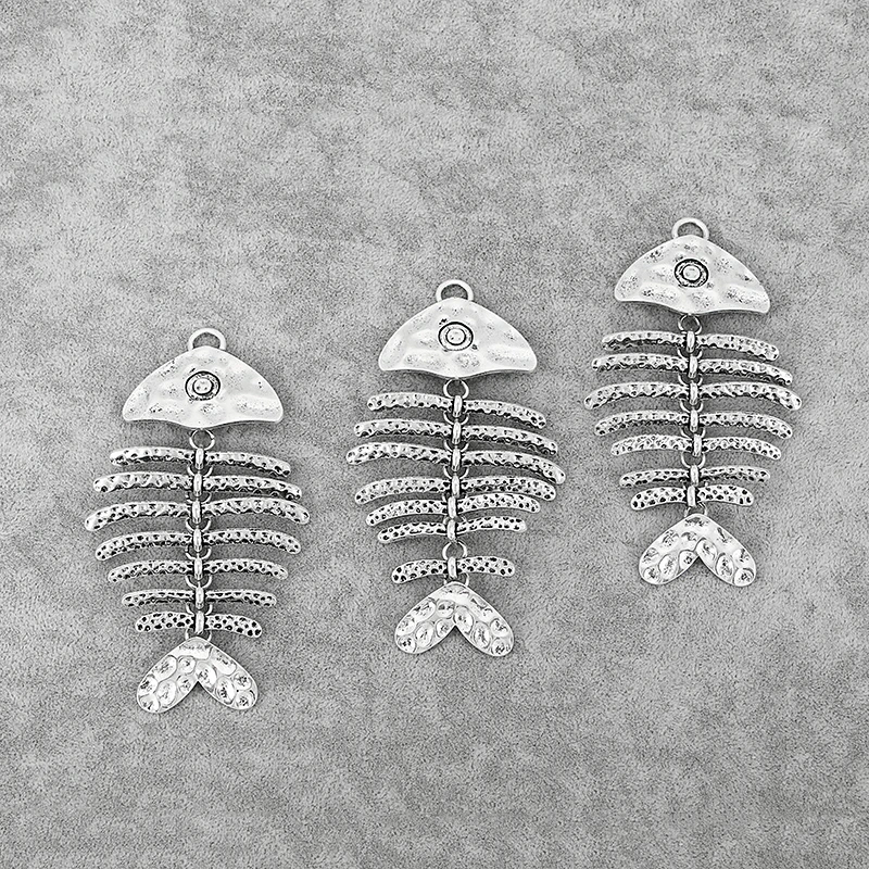 4 шт. большие металлические подвески в виде рыбьего скелета для самостоятельного