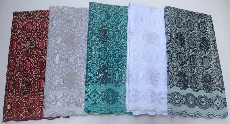 

Royal Blue Embroidery African Lace Fabric With Stones And Beads 5 Yards/piece Swiss Voile Laces Fabric For Evening Wedding Dress