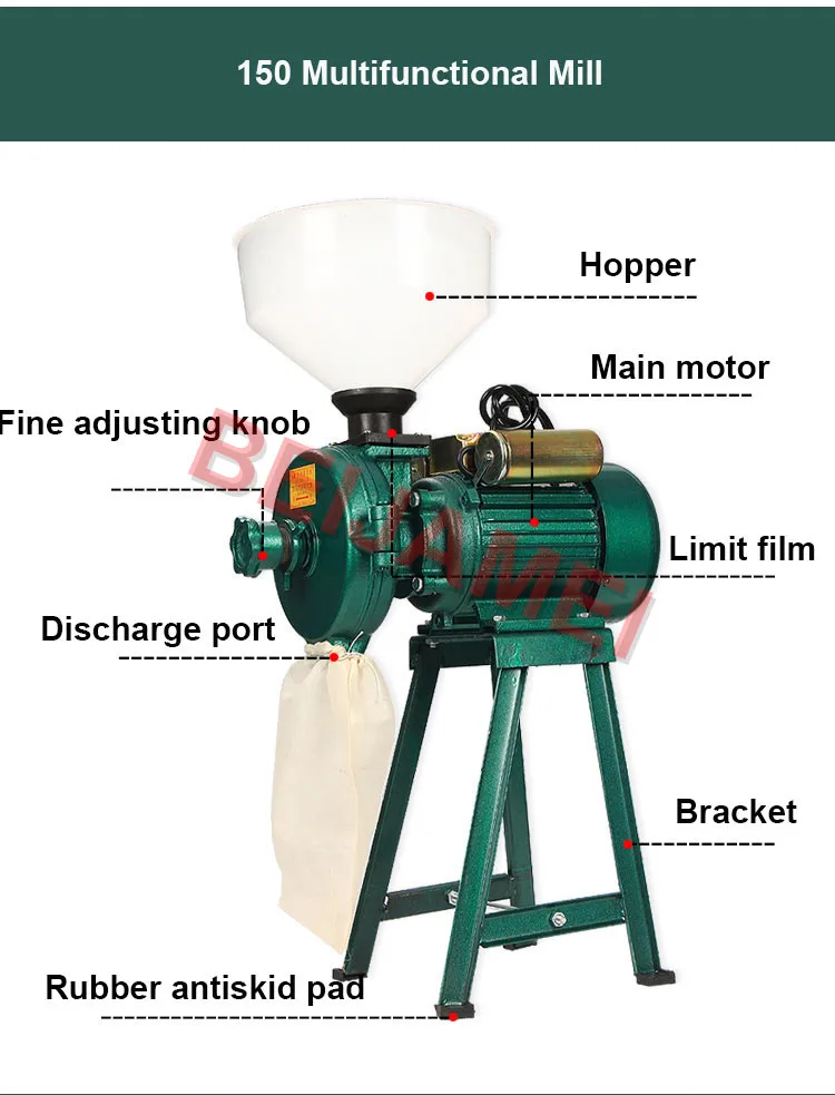 Коммерческий зерношлифовальный станок JamieLin зернодробилка мука фрезерный