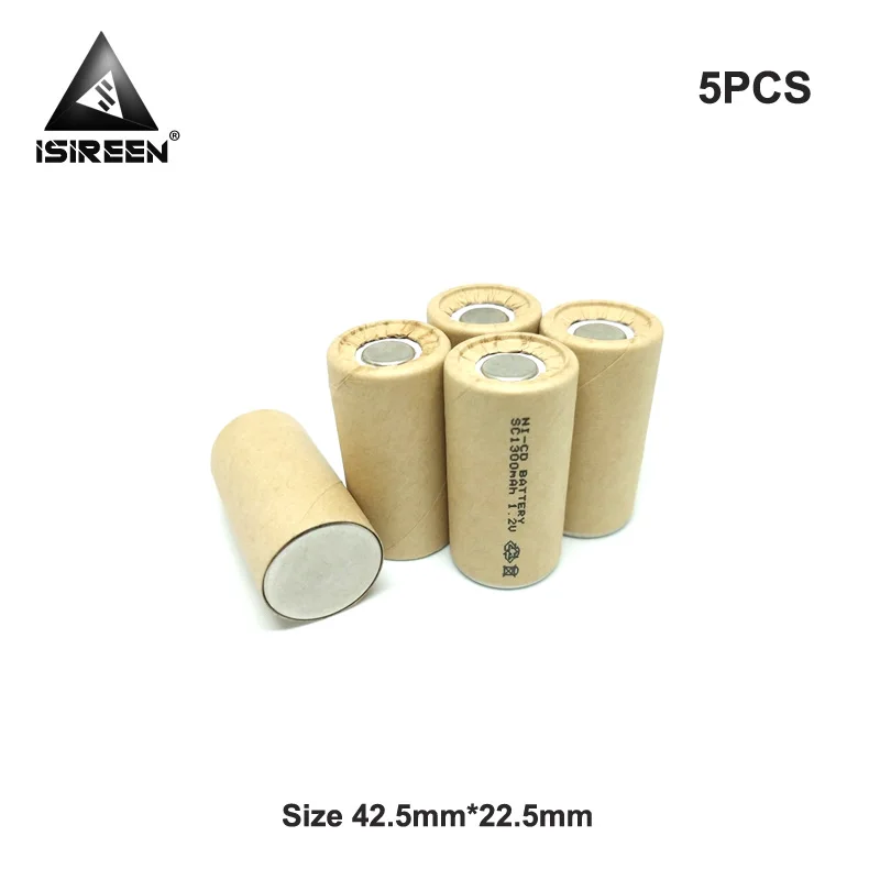 1,2 V 1300mAh NI-CD Перезаряжаемые SC никель-кадмиевые аккумуляторы Мощность инструмент Батарея Subc сотового аккумулятора для электрических Батарея пакет 6V 12V 18V - Цвет: 5PCS
