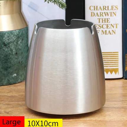 large ashtray 10x10 Уличная пепельница ветрозащитная нержавеющая сталь с крышкой подарок зажигалки аксессуары для курения пепельница лоток для домашнего декора двора - Цвет: large ashtray 10x10