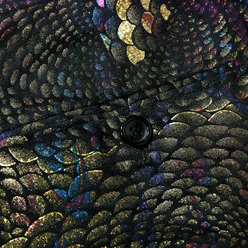 Павлин шаблон Нарядные Костюмы для свадьбы тонкий Для мужчин S Красочные блесток