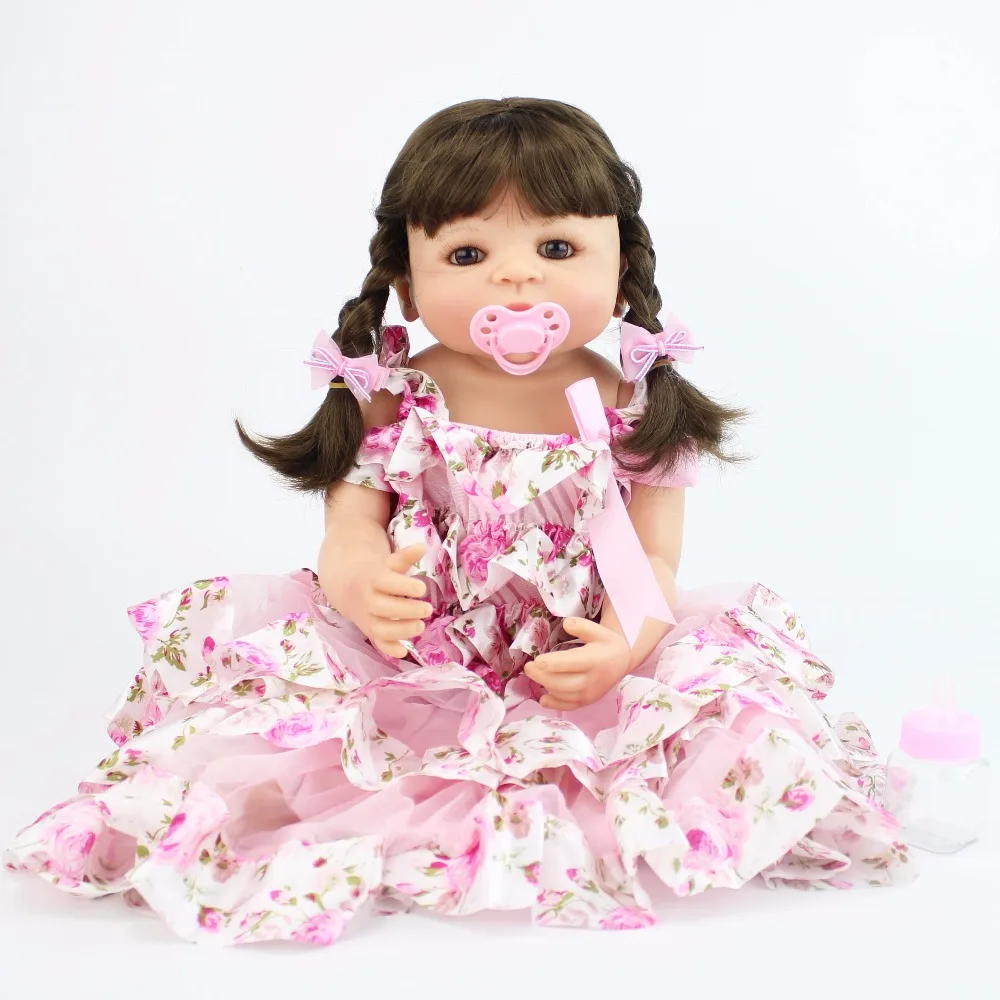 55 см силиконовый Reborn Baby Doll игрушка для девочки винил новорожденный Милая