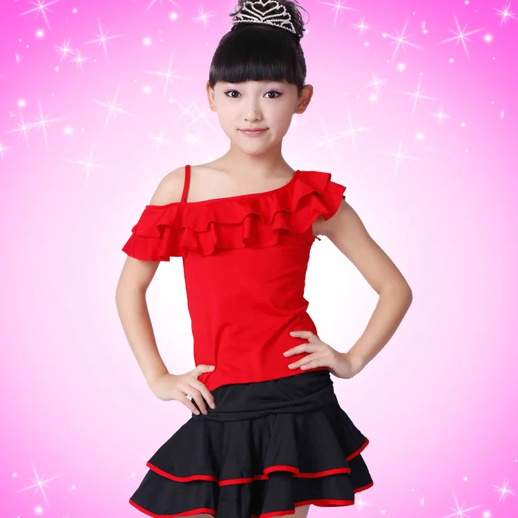 Новейший детский танцевальный костюм для девочек юбка латинских танцев юбки