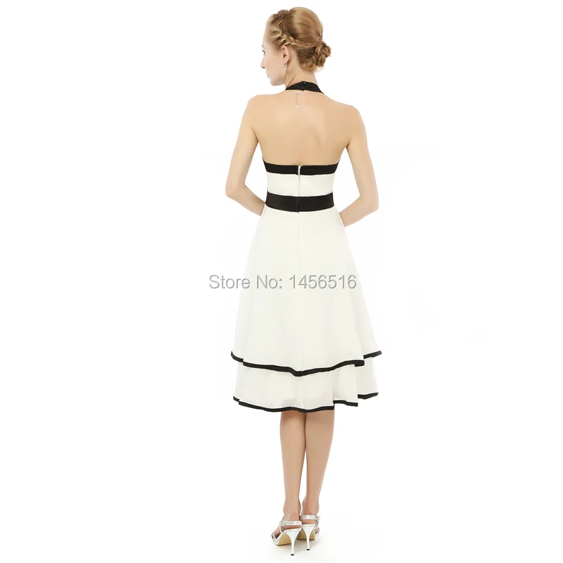 Шифоновые короткие трапециевидные платья до колен с лямкой на шее платье для