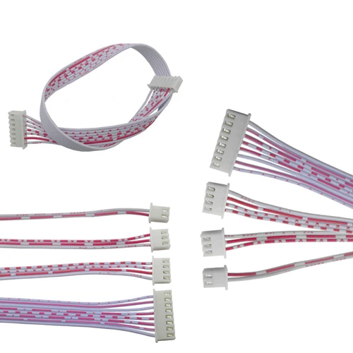 

100Pcs 50cm 5P/6P/7P Double XH2.54 Header AWG26 Red White Wire Cable