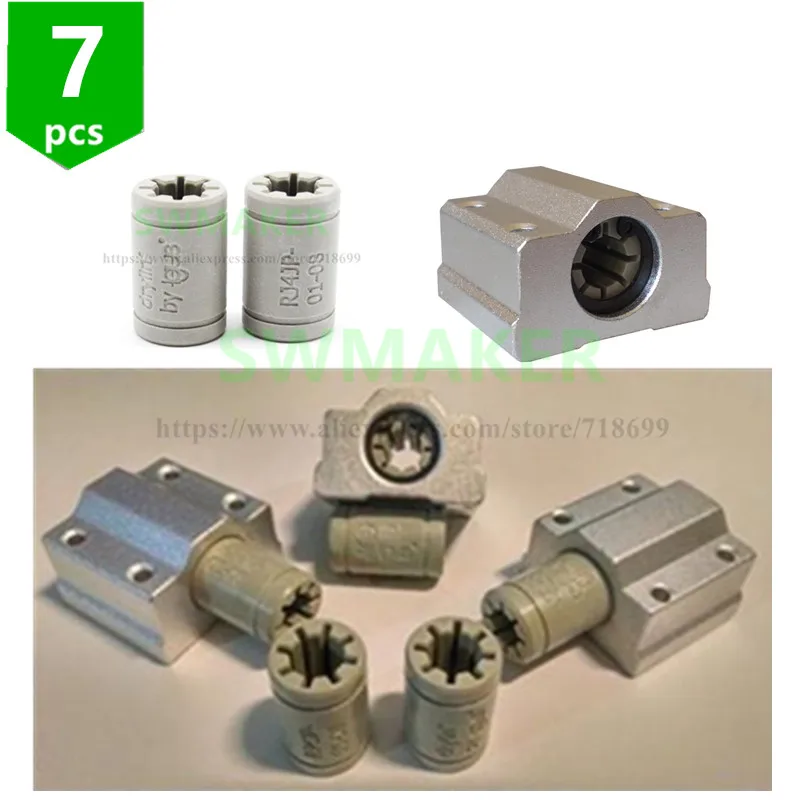 7pcs полимерные SC8UU & Кронштейн 8 мм линейный рельс двойной Drylin RJ4JP 01 08 для Anet/Tronxy/Reprap