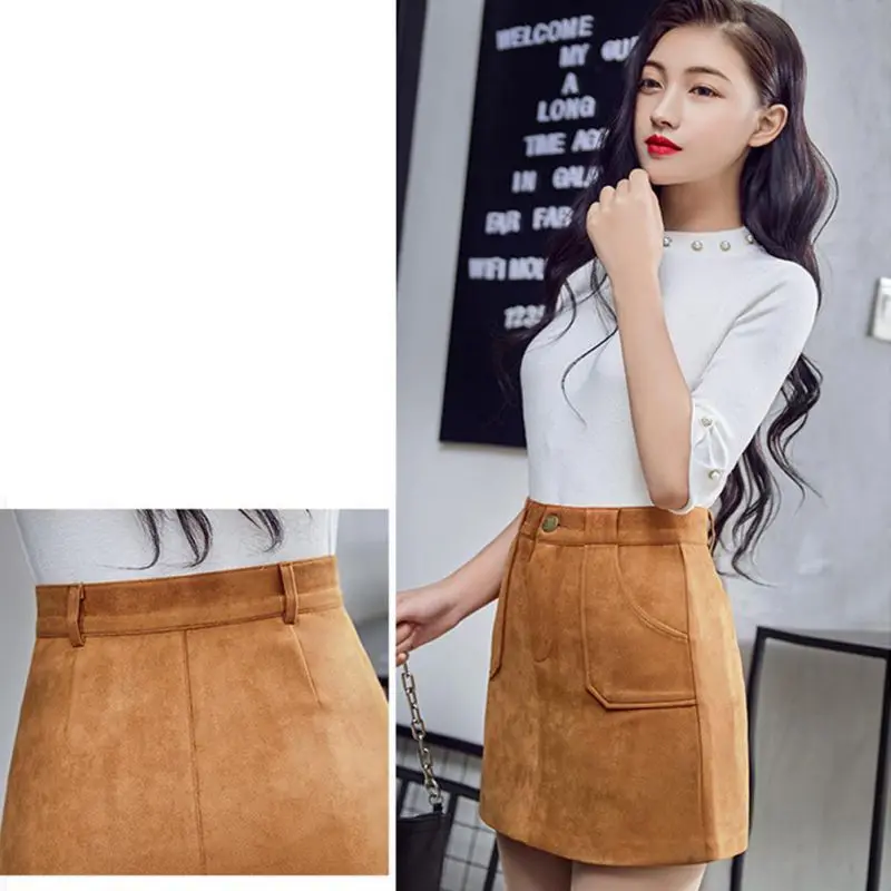 Юбка трапеция Женская шерстяная с карманами на весну осень|Женские юбки| |