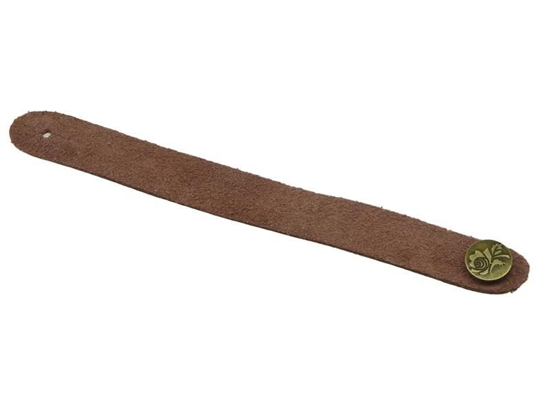 Ремешок из натуральной кожи красного и коричневого цвета с кнопкой для