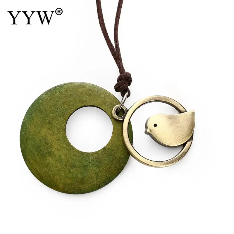 1 шт. женские ювелирные изделия массивные ожерелья и подвески деревянный кулон в