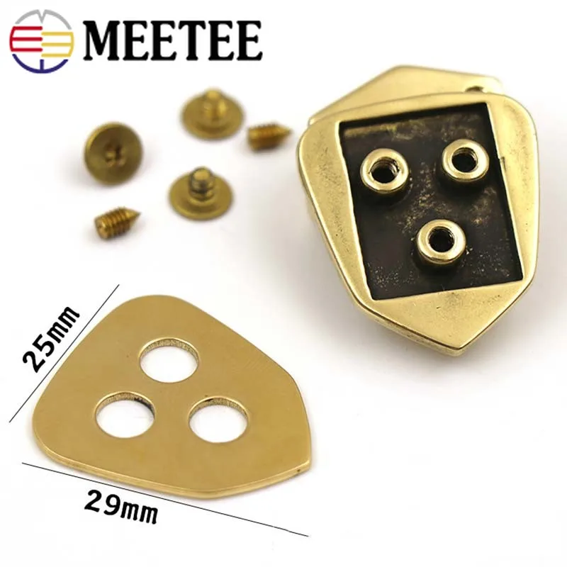 Meetee 1/2/5 шт 34x25 мм латунный замок с язычком застежка поворотным переключателем