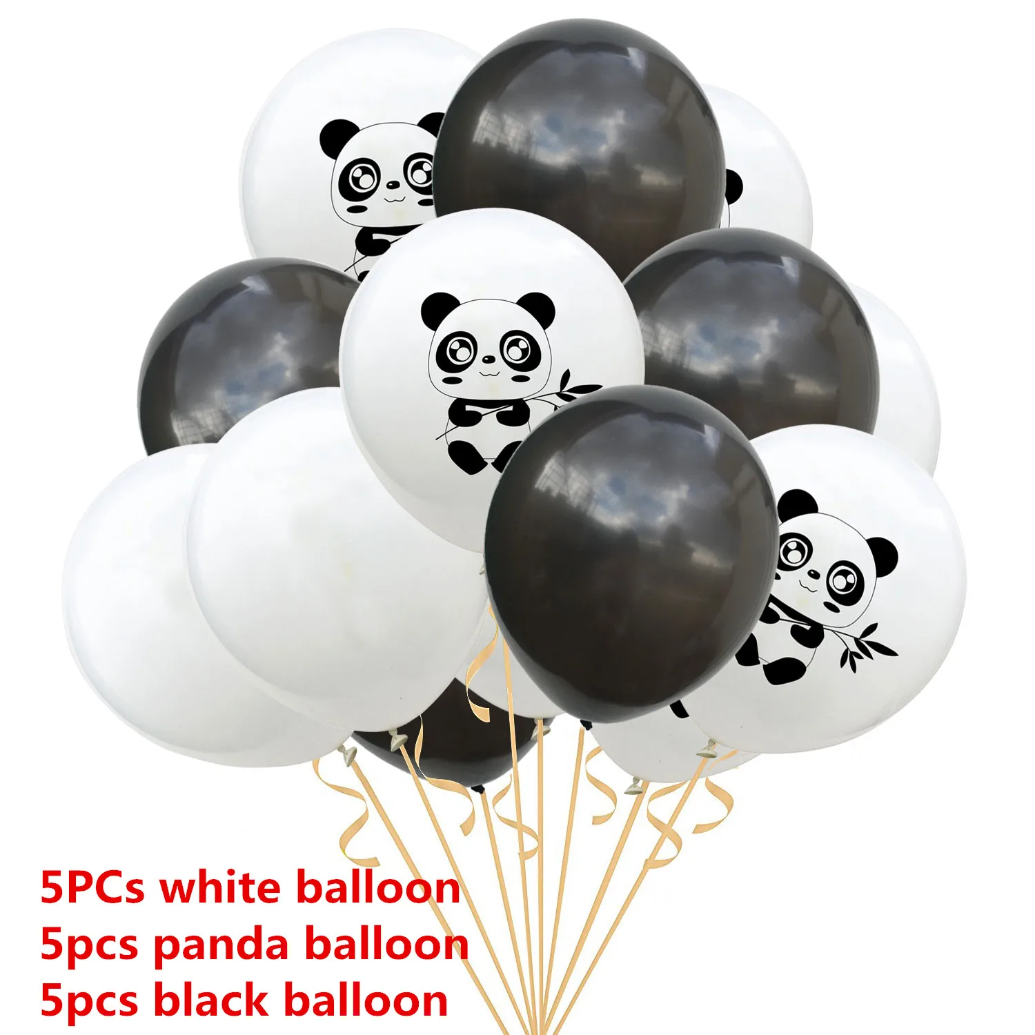 panda white black ZLJQ с днем рождения панда баннер воздушные шары одноразовая салфетка для посуды чашка тарелка дети мальчик девочка день рождения украшения принадлежности - Цвет: panda white black