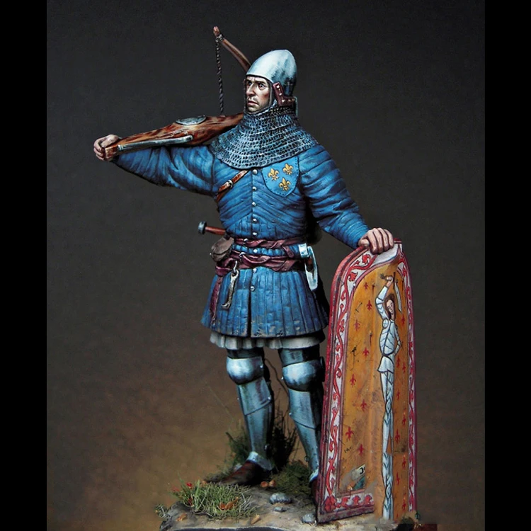 1/24 масштаб смолы фигурка французский crossbowman|Наборы для сборки моделей| |