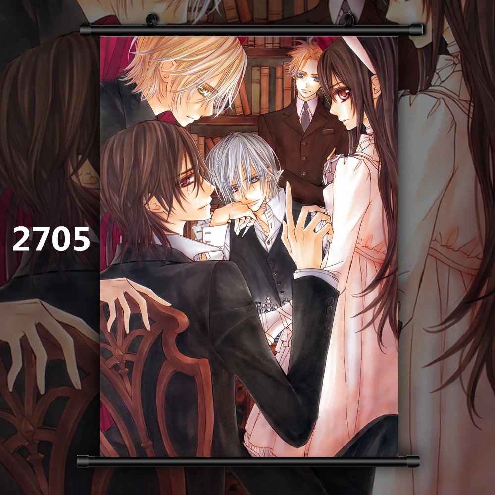 2705 Рыцарь вампира Kuran Kaname Yuki Kiryu Zero Аниме Манга настенный плакат свиток B - Цвет: 2705