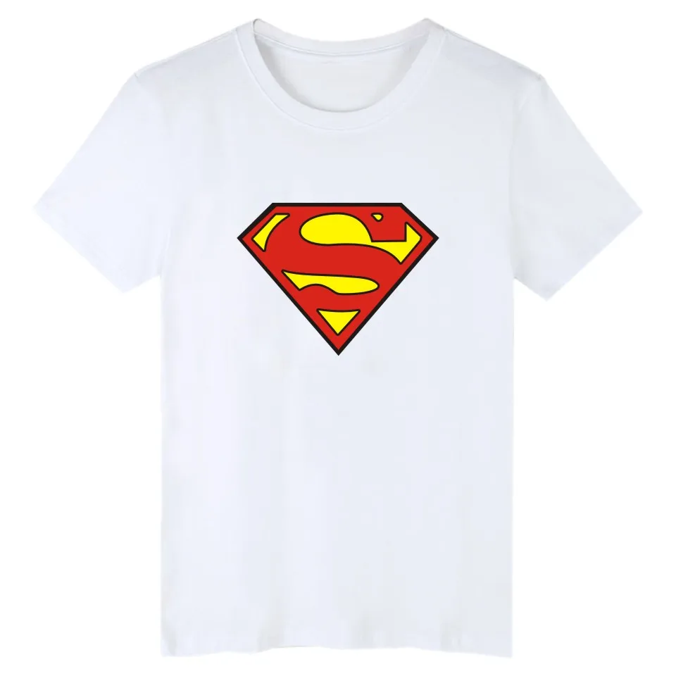 Супермен с логотипом короткий рукав смешные футболки для мужчин летние белые