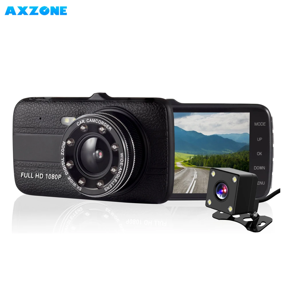 

Автомобильный видеорегистратор AXZONE T2S, с ночным видением, 8 светодиодами, 1080P Full HD