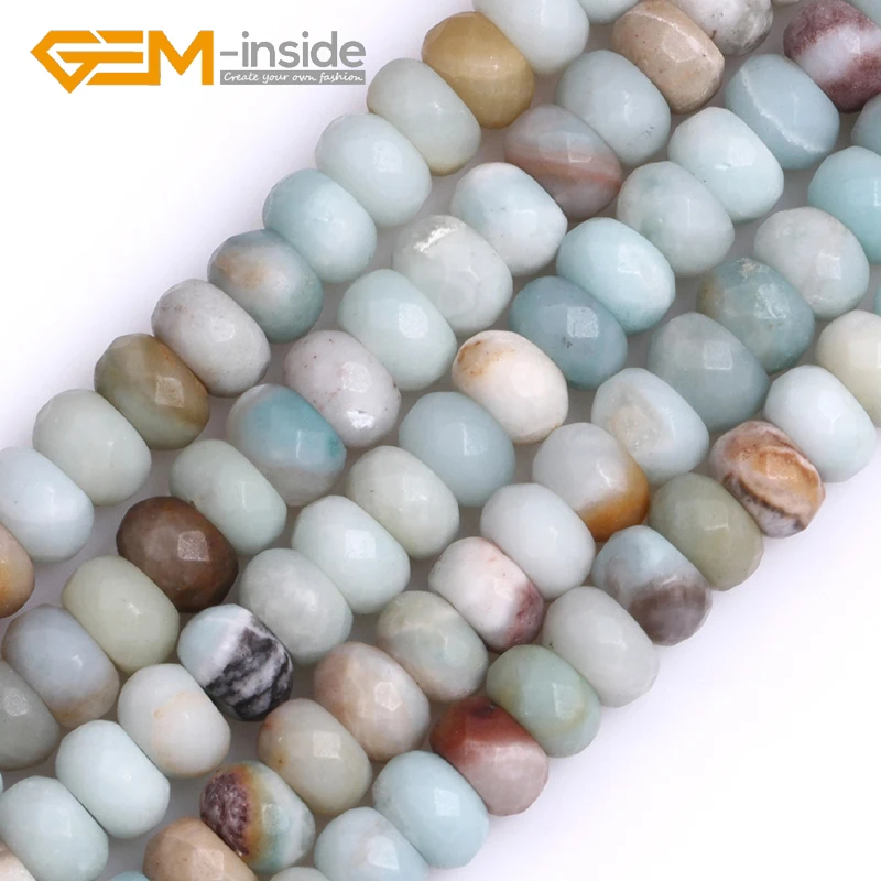 Оптовая продажа! Каменные бусины-разделители Rondelle Amazonite незакрепленные Гладкие