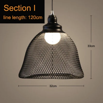 Section I with bulb Ретро промышленный ветер железная клетка люстра бар Лофт творческая личность ресторан кафе/бар/окно/Лофт люстра - Цвет корпуса: Section I with bulb