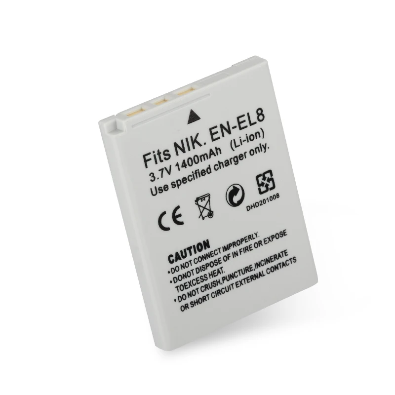 Dinto 1pc 1400mAh EN EL8 ENEL8 Аккумулятор для камеры Nikon Coolpix P1 P2 S1 S2 S3 S5 S6 S7 S7C S8 S9 EL8|Цифровые