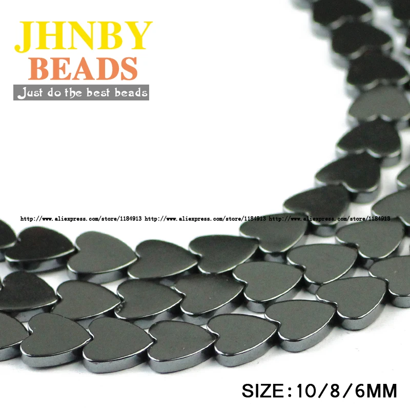 JHNBY персиковые бусины в форме сердца из черного гематита натуральный камень