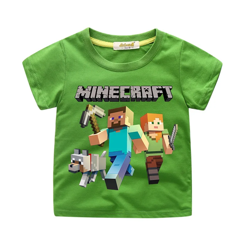 3D print Minecraft T-shirts for BABY Boys Girls Kids tops cotton t-shirt cartoon clothing Short Sleeve Children 2019 Summer Tees | Мать и