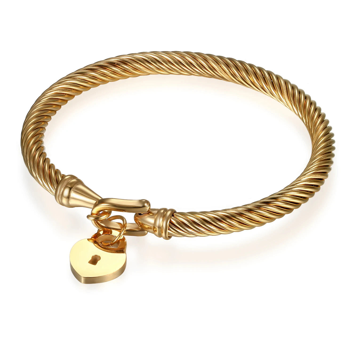

BONISKISS Stainless Steel Unisex Charming Pendant Heart Lock Bracelets Wedding Anniversary Simple & Beauty Jewelry Gift