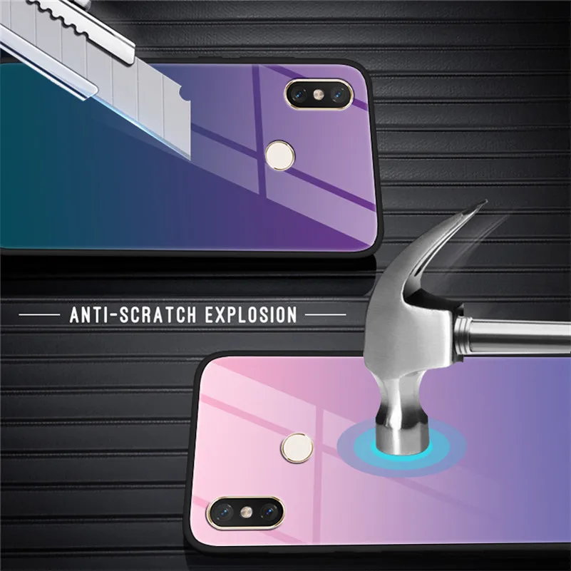 Градиентный чехол из закаленного стекла для Xiao mi Red mi 7 5 Plus S2 Note 6 5 Pro mi 9 A2 5 5S 6 8 SE Lite mi x 2 2s Max 3 защитный чехол