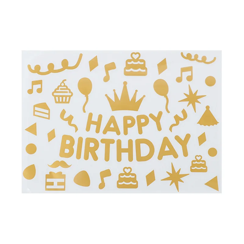 gold birthday 2 CEVENT Золото Серебро с днем рождения я люблю вас Пузырьковые наклейки для шариков Декор на свадьбу День рождения Дети Взрослые вечерние украшения - Цвет: gold birthday 2