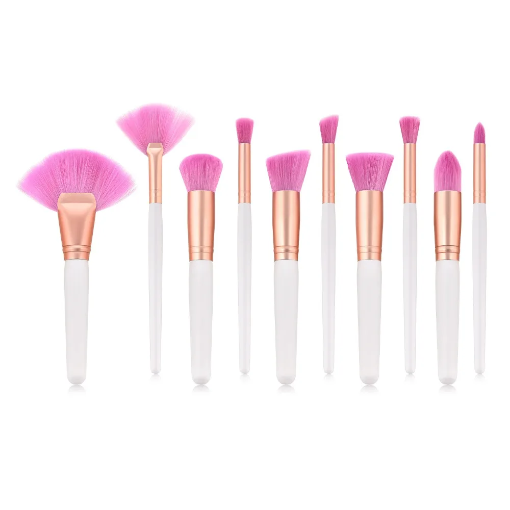 

Very Soft Pink Hair Powder Makeup Brushes Set Pearl White Handle Big Fan Brush for Highlighter Pro Wood Makeup Brush Kit