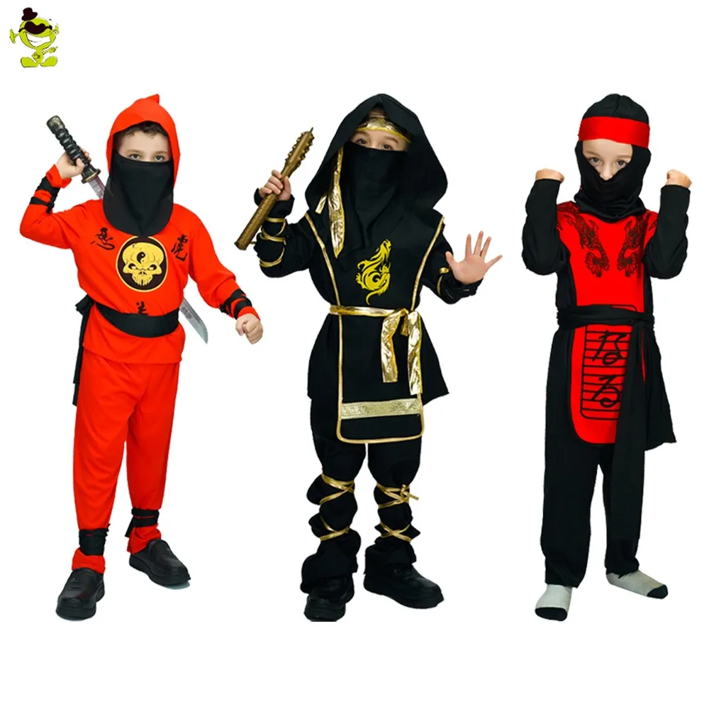 

Hooded Ninja Costumes Halloween Party Fancy Dress Role Play Classical Ninja Clothing for Unisex Children