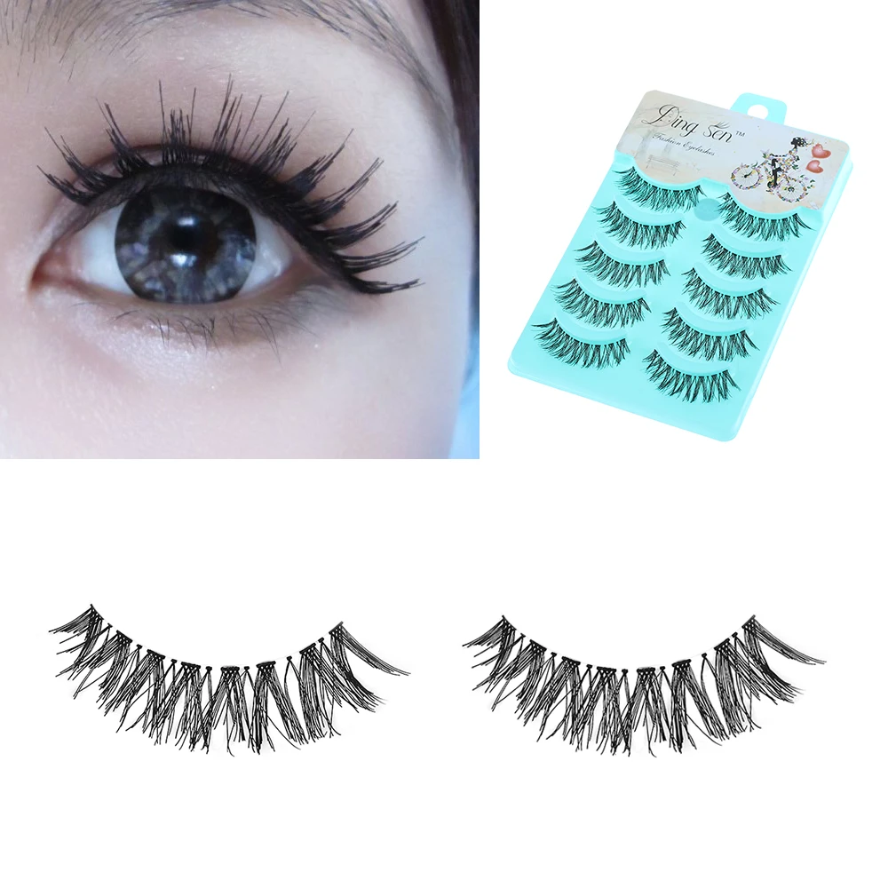 5 пар Новинка женские натуральные мягкие Черные Накладные ресницы ручной работы