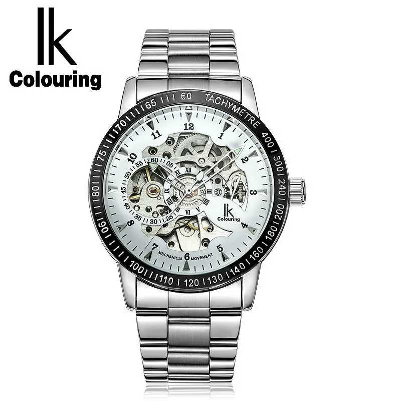 IK цветные автоматические механические часы из нержавеющей стали мужские