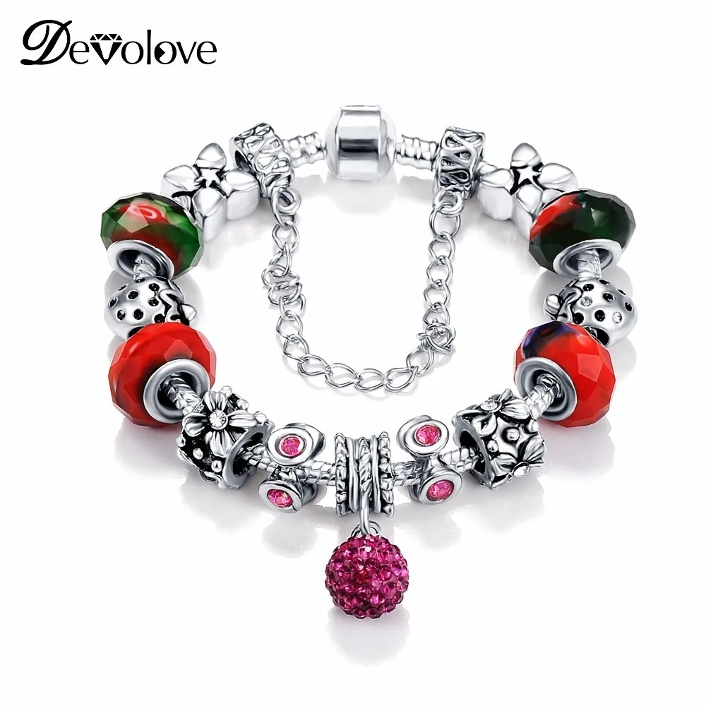 DEVOLOVE старинное серебро Браслеты и браслеты Шарм Подвеска для Для женщин Винтаж