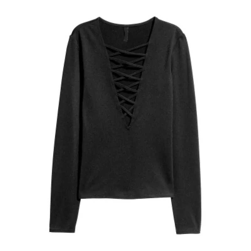 2017 осенние женские новые модные пикантные выдалбливают Глубокий v-образным