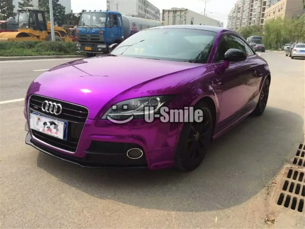 

Фиолетовая хромированная зеркальная виниловая наклейка, наклейка, лист без пузырьков воздуха для автомобиля