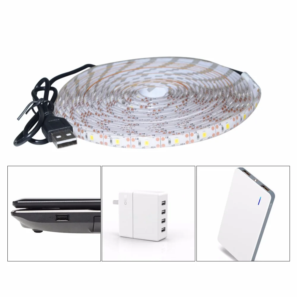 USB RGB Светодиодные ленты светильник ТВ Подсветка 5V 0 5 HDMI кабель 1 м 2 3 4 Fita цветная