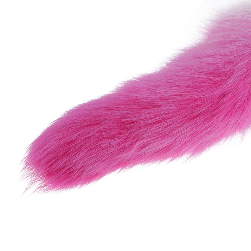 Металлическая Анальная пробка с лисьим хвостом анальная градиентным цветом