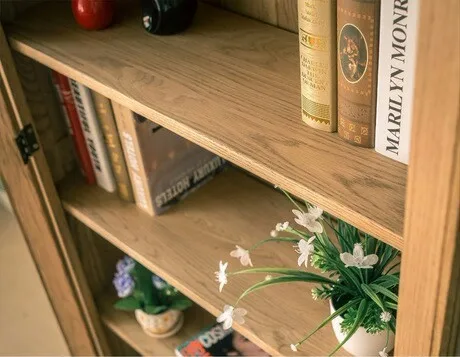 Книжный шкаф гостиная мебель для дома дубовая полка из цельного дерева Подставка для книг современный промышленный книжный шкаф книжный Стенд