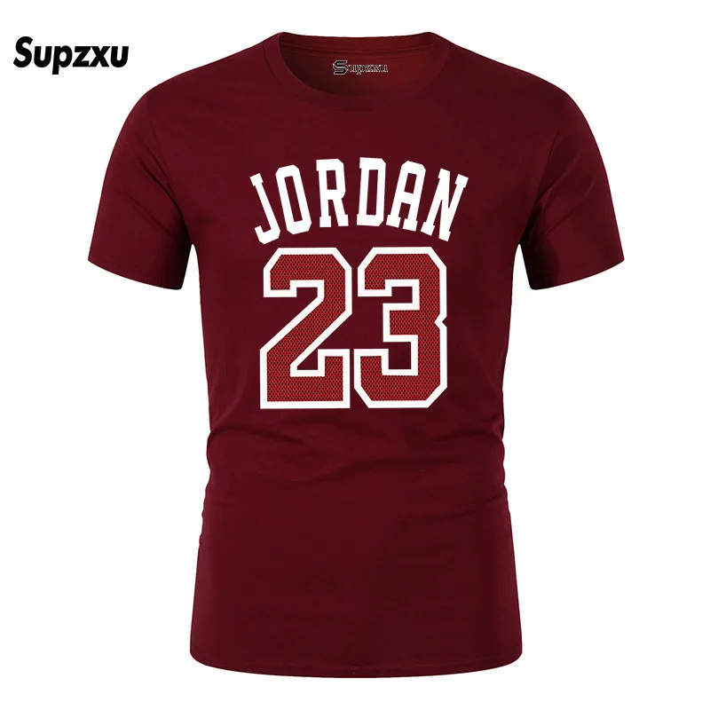 Red wine Новая брендовая одежда Jordan 23 Мужская футболка Swag футболка Хлопковая мужская футболка с принтом Homme Фитнес Camisetas хип-хоп Футболка - Цвет: Red wine