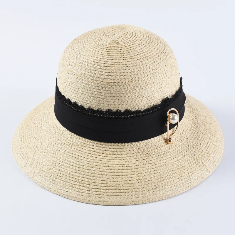 USPOP 2020 Новейшие женские соломенные шляпы с кружевной лентой большими полями от
