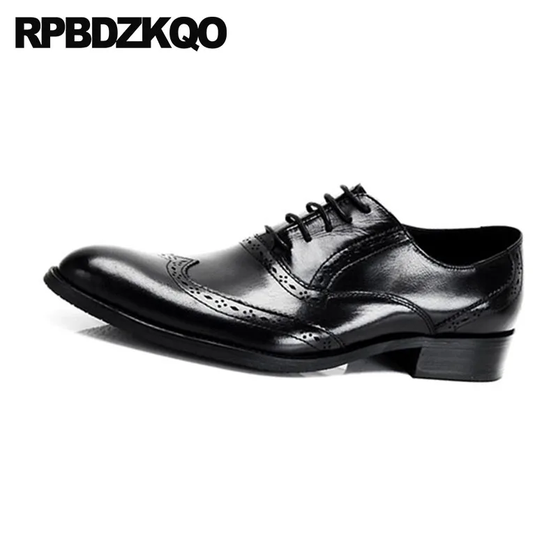 Мужские оксфорды из натуральной кожи с острым носком и перфорацией типа броги |