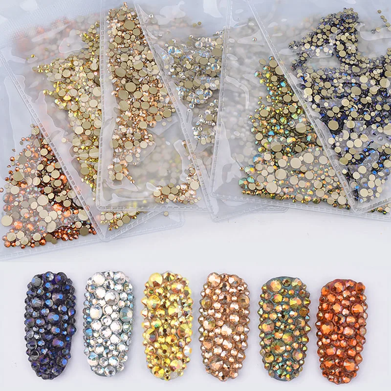 

Мульти-размер Стекло ногтей Стразы для украшения для ногтей Кристаллы подвески 3D блестящие украшения Драгоценные камни набор «сделай сам» ...