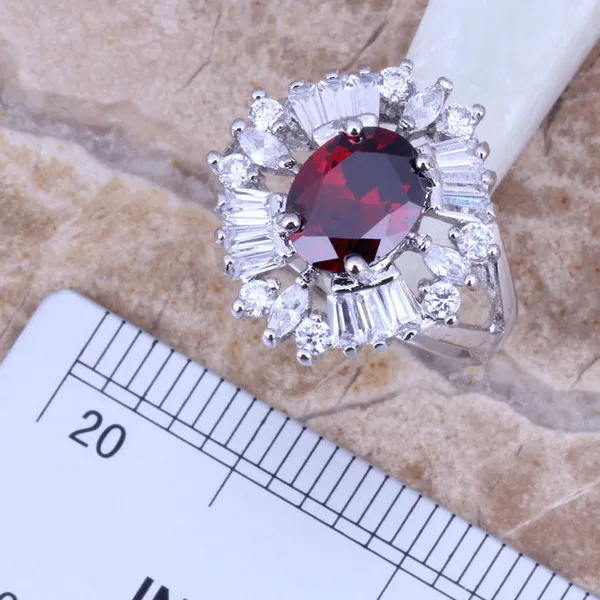 Комплект из кольца и серёг с фианитом Размер 5 / 6 7 8 9 10|silver jewelry set|jewelry setsearring pendant |